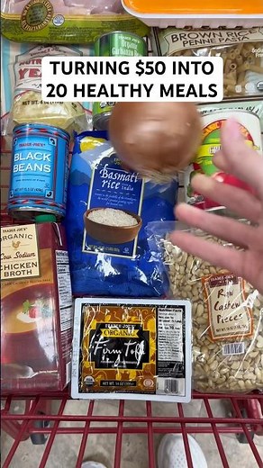 Turning $50 into 20 healthy meals — Part 1! Grocery list in description #groceryshopping #mealprep