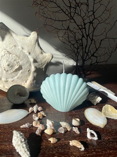 Ritual of Mermaid: Azure Shell. Candela Artigianale per Momenti Sacri, Dove L’acqua Incontra La Magia. - Etsy