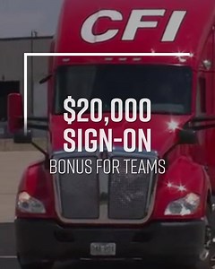 253 reactions · 41 shares | CFI is now HIRING Regional CDL-A Drivers! $20,000 Sign-On for Teams | $5,000 Sign-On for Solo Drivers | CDL Job Now | Facebook