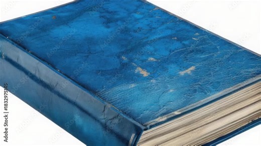 Video A blue book sitting on a clean white surface, perfect for use in educational or literary settings