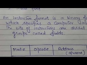 Basic computer organization ( instruction code) what is instruction format? Computer architecture