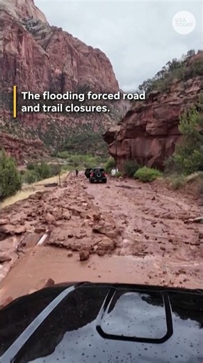 Video shows floodwater sweep through Zion National Park