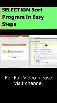 Selection Sort Explained #SelectionSort #JavaSorting #Class8Java #SortingAlgorithm #LearnJava