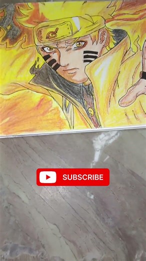 Naruto Kyubi Mode drawing 🔥🔥🎨 #art #drawing #short #trending .