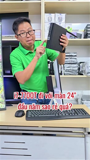 Trọn bộ Dell i7-7700T, ram 8gb d4, ổ ssd 256gb, màn 24inch, win 10 bản quyền, wifi blutoot #TetGiuLua #maytinhgiakho #maytinhxanh #pcmini
