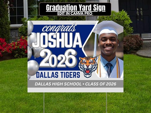 Graduation Yard Sign Canva Editable Template 2026, Photo Congrats Grad Signs Custom Personalized - Etsy