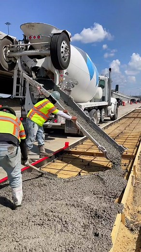 Pouring Concrete Sidewalk: Construction Work Clip