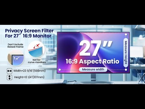 PJOVORY 27 Inch Monitor Privacy Screen Hanging