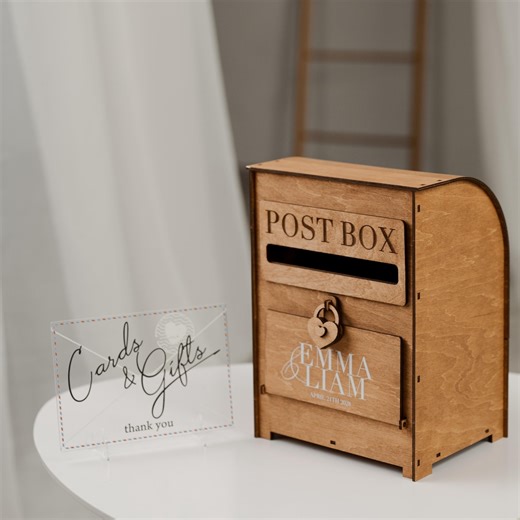 Personalized Wedding Mailbox: Rustic Card Holder, Lockable Envelope Money Collector Reception Decor - Etsy