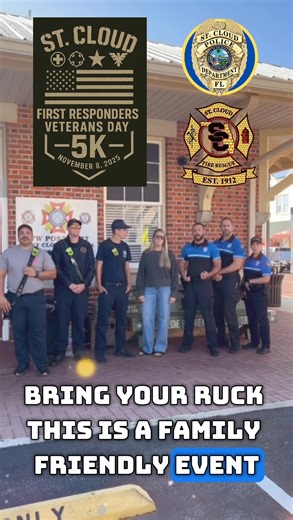Want to get exercise, have fun, AND support local veterans? Sign up now to participate in the 5th annual Veteran’s Day St. Cloud First Responders 5k Ruck! All proceeds will go to help our local Veterans. https://www.eventbrite.com/e/st-cloud-veterans-day-5k-ruck-tickets-1674349417179?aff=oddtdtcreatorl | St. Cloud Police Department - Florida