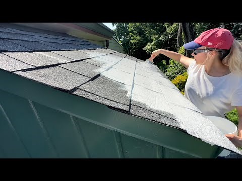 Henry Silicone White Roof Coating on Asphalt Shingles & 1 year later