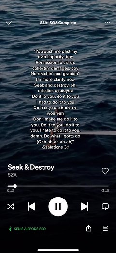 Seek and Destroy -Sza #sza #sos #lyrics #ctrl #rnb | seek and destroy sza