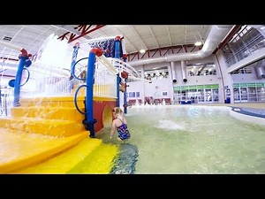 Water toys, Jets, and slides. Elizabeth Swims a game of hide and seek