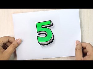 3D Number Drawing : 5 - Videos For Kids