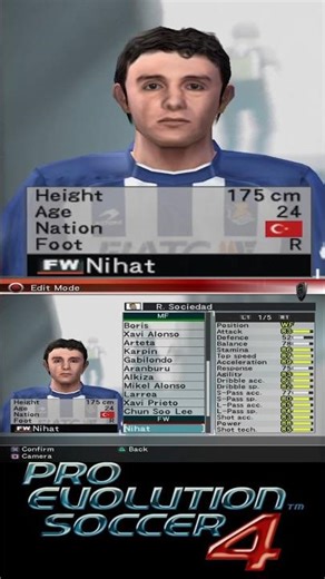 Real Sociedad Full Squad in Pro Evolution Soccer 4 (PES 4) / Winning Eleven 8 – Team & Player Stats