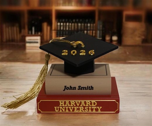 Graduation Table Decor, Graduation Gift, 3D Graduation Ornament , Graduation Cap and Books Design, Customized Name/year/school Name - Etsy