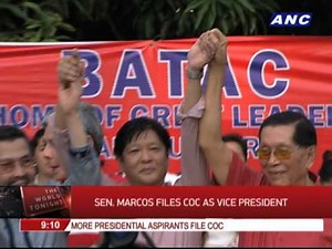 Bongbong Marcos files COC as vice president