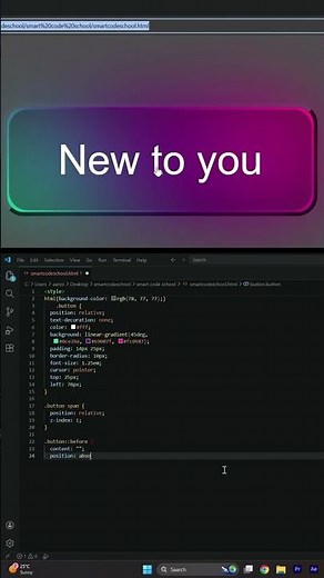Glass Gradient Button 😍#animation
