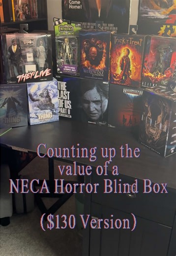 Counting up the value of NECA Horror Blind Box ($130 Version) #NECA #horror #figure #blindbox #fyp