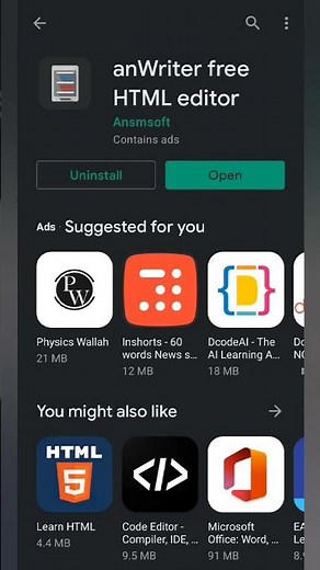 Best and Simple #HTML & #CSS Editor for Mobile Phone ✅#anWriter free