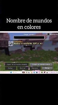Como tener el nombre de tu mundo en colores 🎨 #minecraft #minecrafttutorial #shorts