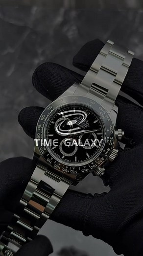 Not all monsters roar. Some tick at 28,800 vph. The Rolex Daytona Black Dial aka ‘Godzilla’ — Power wrapped in steel. | Time Galaxy Watch