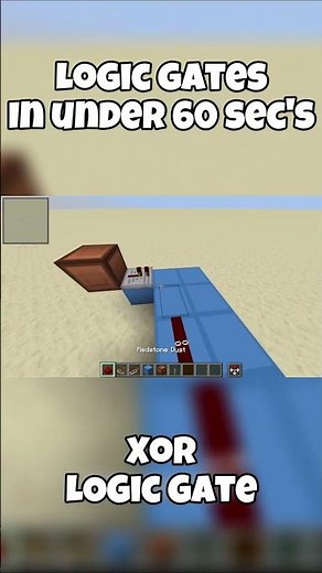 Minecraft Logic Gates in under 60 seconds!!! XOR Gate