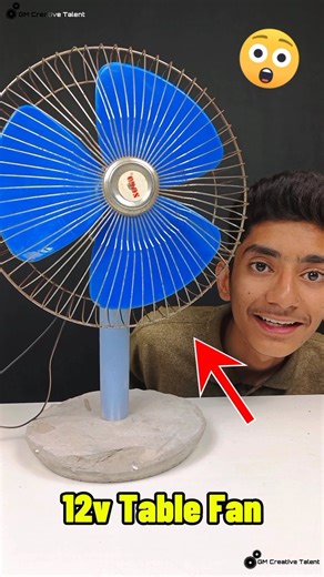 Making Poweful 12V Table Fan!😎💡#fan #motor #dcmotor #tablefan #minifan #howtomake #diy #775dcmotor