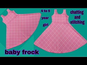 Full umbrella frock 4 to 5 year girl Cutting and stitching baby frock