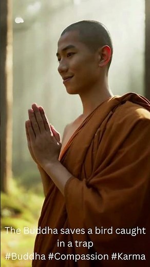 The Buddha saves a bird caught in a trap