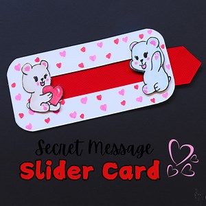 Easy Slider Card Tutorial / Secret message pull tab card tutorial that you can easily make at home to surprise your loved ones. An amazing DIY gift idea for Valentine's Day, Birthday, Anniversary etc to say I Love You. #slidercard #pulltab #secret #secretmessage #valentinecard #handmade #diygifts #cutegiftideas #thelittlecrafties | The Little Crafties