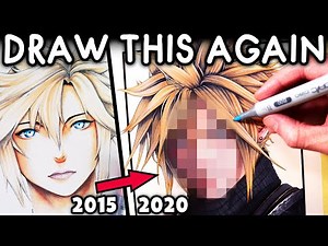 DRAW THIS AGAIN - 5 Years Later | Redrawing Cloud Strife - Final Fantasy VII Remake
