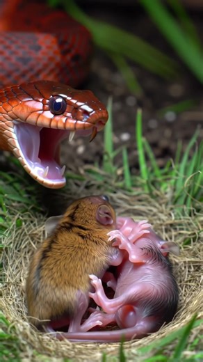Red Corn Snake Attacks Mother Mouse Protecting Her Newborns #CornSnake #WildlifePhotography #PredatorVsPrey #MacroWildlife #Nature #SnakeAttack #reels | Frederick4k