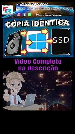 Short | Como Copiar \\ Clonar \\ Passar o Windows de HD para SSD | Passo a Passo | Vídeo 18