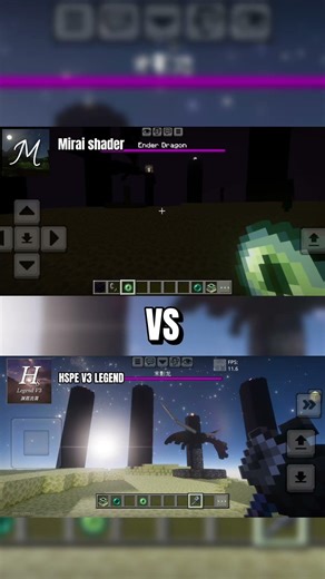 Mirai Shaders (MCPE) vs HSPE V3 LEGEND (MCCN)