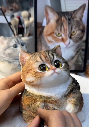 The process of painting an angry cat. #art #fyp #fluffy #diy #handmade | Painting