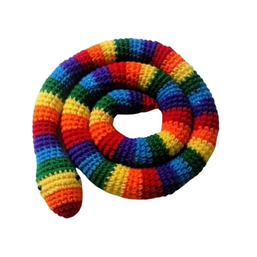 Handmade Crochet Rainbow Snake Plush Toy, Long Stuffed Animal - Etsy