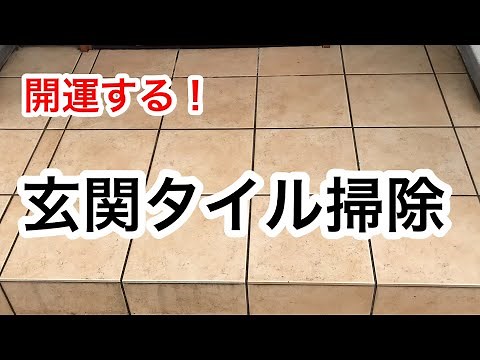 【玄関開運掃除】洗剤不要！タイル床を磨く。開運するか検証してみた