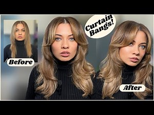 HOW TO CUT SABRINA CARPENTER BANGS | DIY CURTAIN BANGS | Brittney Gray