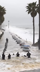 511K views · 343 reactions | Tsunami Sweeps Coast#Horror Scene Recorded#Tsunami Sweep#Coastal Impact#Vehicle and Building Damage | Aloys-Mythical-q6f | Facebook