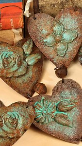 Faux rust with instant coffee! #fauxfinish #makeyourmark #rusty #hearts | Mark Montano