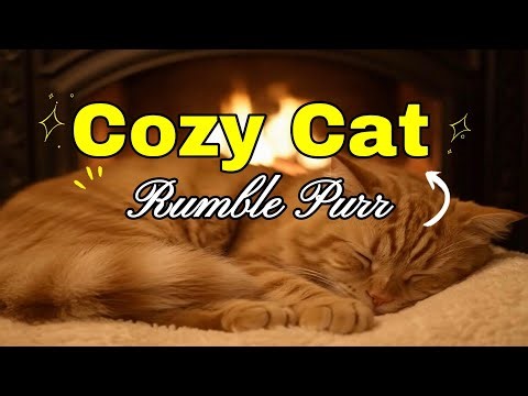 🔥 Deep Cat Purring by the Fireplace 🐾 Low Rumble ASMR for Deep Sleep & Relaxation
