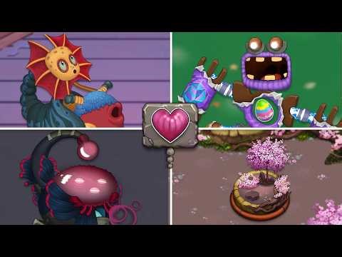Epic Pinghound, Hanami Plant Island + Galymph - All Animations & Breeding (My Singing Monsters)