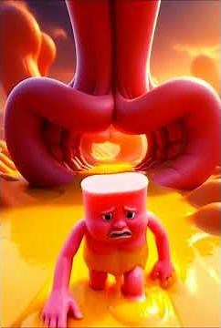 Chewing Gum Digestion Explained | Chewing Gum in Stomach | Human Body Animation