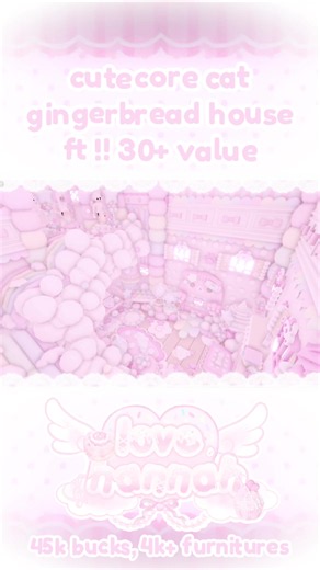 Adopt Me cutecore cat themed build | 30 value rainbow dessert room