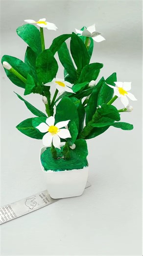 Diy artificial plant | Most Aesthetic Paper Flower 🌼 Sadabahar DIY #shorts #aesthetic #sadabahar