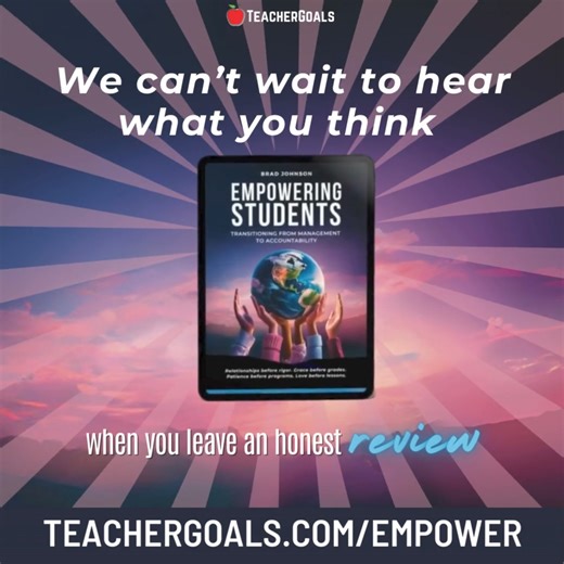 #1 Best Seller ✨FREE TODAY✨ Empowering Students www.teachergoals.com/empower Don’t miss your chance to download your free copy of this chart topping new release by the best selling author, Dr. Brad Johnson. 📘 'Empowering Students' is a blend of empathy, understanding, and actionable strategies to build meaningful relationships, nurture independence, and motivate students to take ownership of their behavior. For a limited time TeacherGoals Publishing is making the eBook version available for FRE
