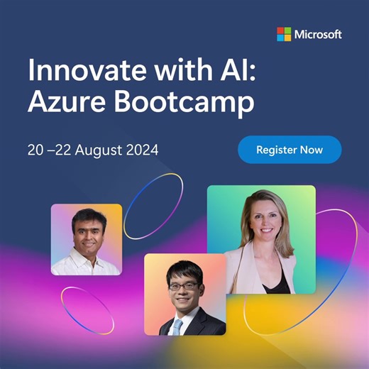 💡 Join Microsoft's AI Bootcamp to unlock the full potential of AI in app development. Enhance your productivity, build innovative AI-driven apps, and stay ahead in the era of AI. August 20-22, 2024 Don't miss out – register now ➡️ http://msft.it/6181llSeF #AzureBootcamp | Microsoft Developer