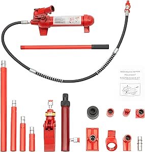Hydraulic Porta Power Kit, 6 Ton Porta Power Hydraulic Jack Auto Body Frame Repair Kit Lift Ram, Portable Truck Jack Tool Hydraulic Equipment with Oil Hose for Car Truck Repair, Farm