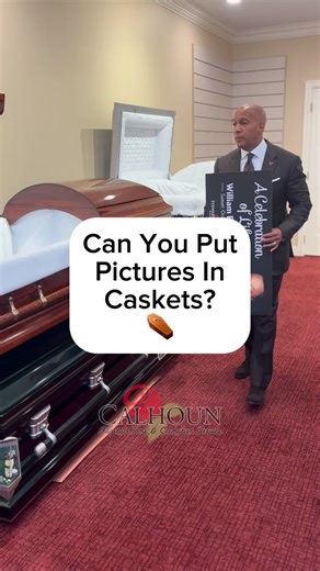 Can you put pictures in caskets? #funeraldirector #funeralhome #funeral #casket | Calhoun Funeral Home & Cremation Service
